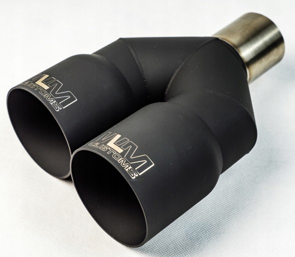 WLM Customs WLM-BLK2x89 Подвійний вихлопний наконечник WLM Black Y-PIPE 2x89 мм
