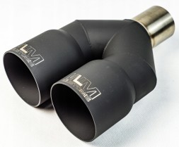 WLM Customs WLM-BLK2x89 Подвійний вихлопний наконечник WLM Black Y-PIPE 2x89 мм