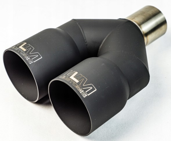WLM Customs WLM-BLK2x89 Подвійний вихлопний наконечник WLM Black Y-PIPE 2x89 мм