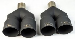 WLM Customs WLM-BLK2x89 Подвійний вихлопний наконечник WLM Black Y-PIPE 2x89 мм