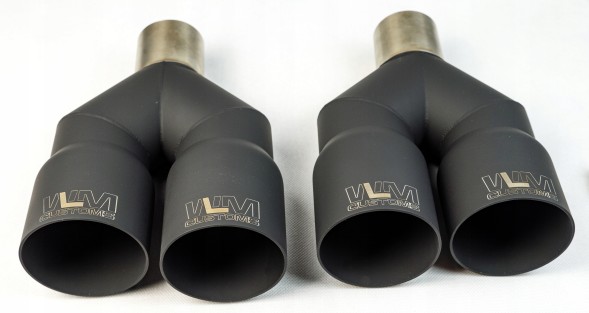 WLM Customs WLM-BLK2x89 Подвійний вихлопний наконечник WLM Black Y-PIPE 2x89 мм