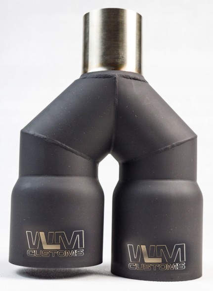 WLM Customs WLM-BLK2x89 Подвійний вихлопний наконечник WLM Black Y-PIPE 2x89 мм