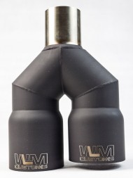 WLM Customs WLM-BLK2x89 Подвійний вихлопний наконечник WLM Black Y-PIPE 2x89 мм