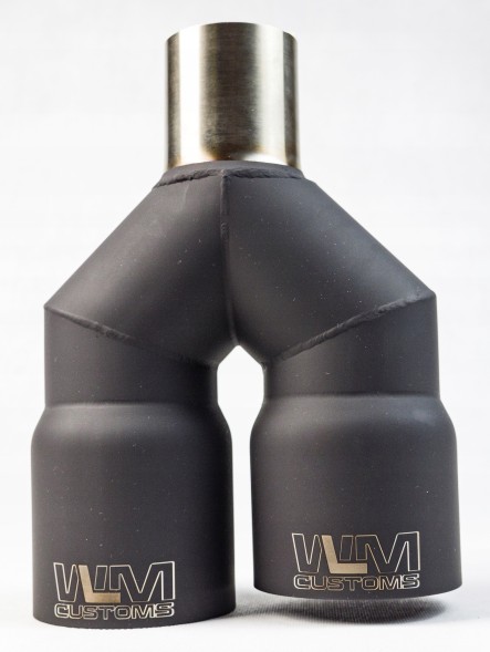 WLM Customs WLM-BLK2x89 Подвійний вихлопний наконечник WLM Black Y-PIPE 2x89 мм