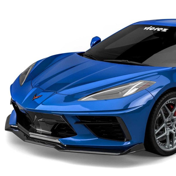 Китай 000-CORV20-CSV3R Спойлер-накладка на бампер V3R, чорний глянець, CHEVROLET CORVETTE 2020-2024 C8