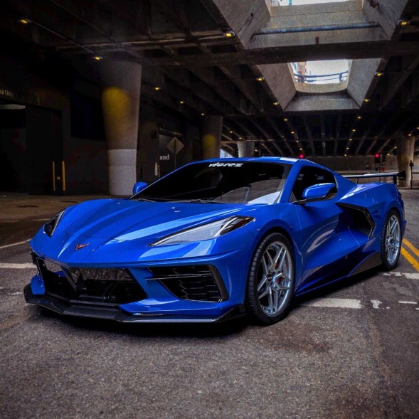 Китай 000-CORV20-CSV3R Спойлер-накладка на бампер V3R, чорний глянець, CHEVROLET CORVETTE 2020-2024 C8