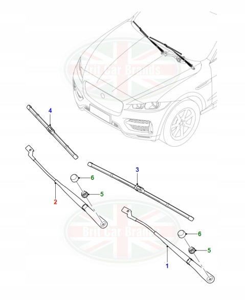 Jaguar ОО T4A1174 Важіль склоочисника jaguar f-pace x761 t4a1174 hk8317527ba