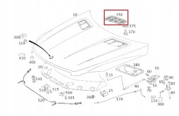 Mercedes-Benz OE A1668800205 MERCEDES GLE GL ML Повітрозабірник, решітка капоту передня права, О.Е