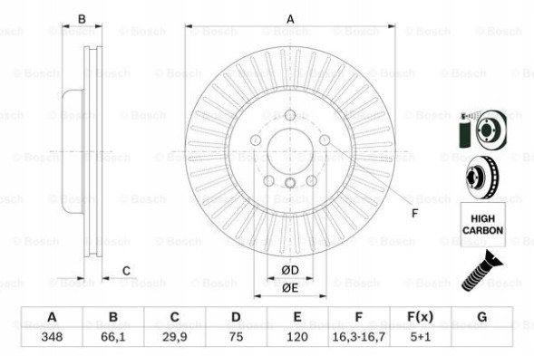 Bosch 0 986 479 772 Диск хам. Вилучений bmw 5/6-серії 10- 0986479772 bosch