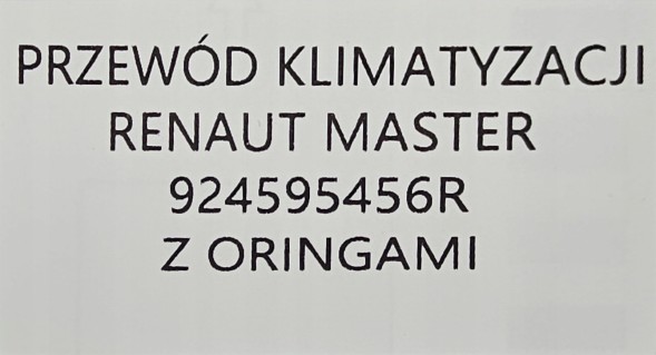 Renault OE 924595456R RENAULT OE ОРГ ШНУР КОНДИЦІОНУВАННЯ RENAULT MASTER III MASTER III ЛІФТ MASTER IV