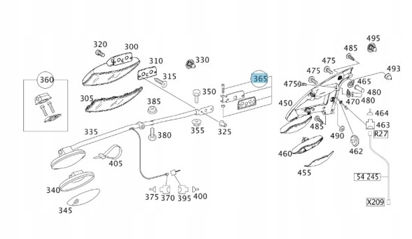 Mercedes-Benz OE Mercedes-Benz Actros Кронштейн правого дзеркала A0028104414