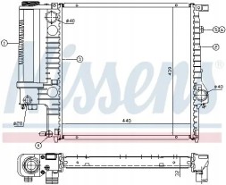 Nissens 60623A Радіатор охолодження 60623a nissens bmw 3 e30 e36