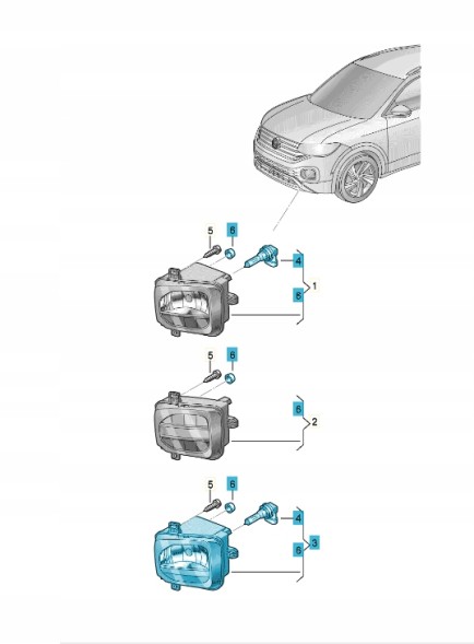 Volkswagen OE 2GM941662B Протитуманна фара галогенна права (оригінал VW)