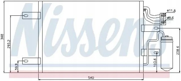Nissens 94882 Конденсатор радіатора кондиціонування повітря 94882 nissens