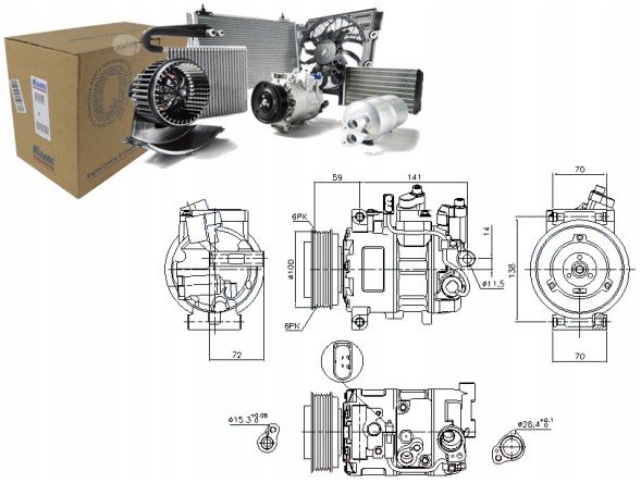 Nissens 86218070 NIS Nis89052 компресор кондиціонера audi a4, а4 allroa + помічник водія #33