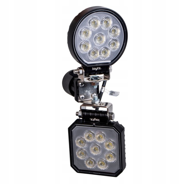 Mizar 66321 4x Робоча фара LED 12V 24V 36 світлодіодів 3600 лм квадратна кругла + кріплення Комплект