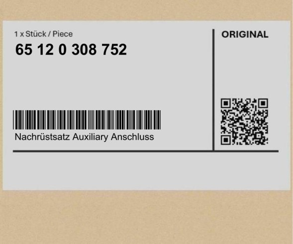 BMW OE 65120308752 0308752 ( INTRAD ) Комплект дооснащення. в з'єднанні Auxiliary BMW 65120308752