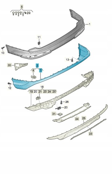 Audi OE НОВЕ ОРИГІНАЛЬНЕ AUDI 4M0807067FGRU ОБЛИЦЮВАННЯ БАМПЕРА, ҐРУНТОВАНЕ