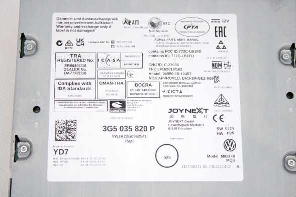 Audi OE 3G5035820P N7-17 ORG МУЛЬТИМЕДІЙНИЙ РІДЕР VOLKSWAGEN TIGUAN II 3G5035820P