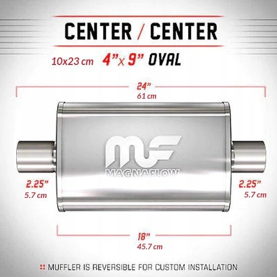 Magnaflow Глушник MagnaFlow з нержавіючої сталі 4x9 2.25"/2.25" 57 мм / 57 мм 11245