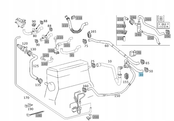 Mercedes-Benz OE A203830399664 ШНУР ДЛЯ ВОДИ, ПЕРЕГОРОДКОВОЇ СТІНКИ MERCEDES KLSA C W203 CLK C209