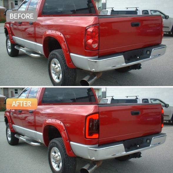 VLAND YHB-DG-8091A 07-08 DYMIONE DODGE RAM 2007-2008 ЗАДНІ ЛІХТАРІ КОМПЛЕКТ LED ЄВРОПА ЖОВТИЙ ПОВОРОТНИК ДИМЧАСТІ
