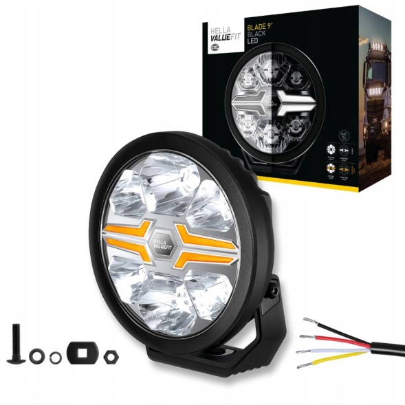 Hella 1FJ 357 199-071 Hella valuefit blade рамка black 9" кругла full led 12/24v з положенням