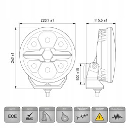 Hella 1FJ 357 199-071 Hella valuefit blade рамка black 9" кругла full led 12/24v з положенням