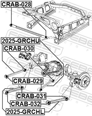 CRAB 032 FEBEST Сайлентблок підвіски
