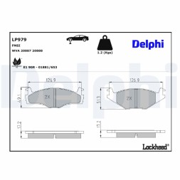 LP979 DELPHI Комплект гальмівних колодок з 4 шт дисків