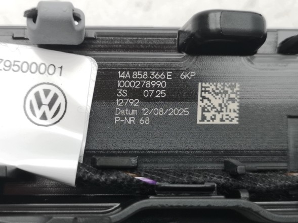 Volkswagen OE 14A858366E, DWP14A858366EOE Декоративна накладка центральної консолі VW ID.7 14A858366E Нова оригінальна