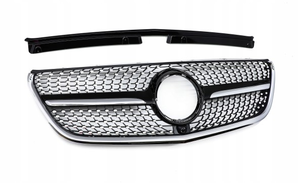 TOPGER KRG-ME-236 XX РЕШІТКА РАДІАТОРА MERCEDES DB VITO W447 16-19 ЧОРНИЙ ГЛЯНЕЦЬ ДІАМАНТ