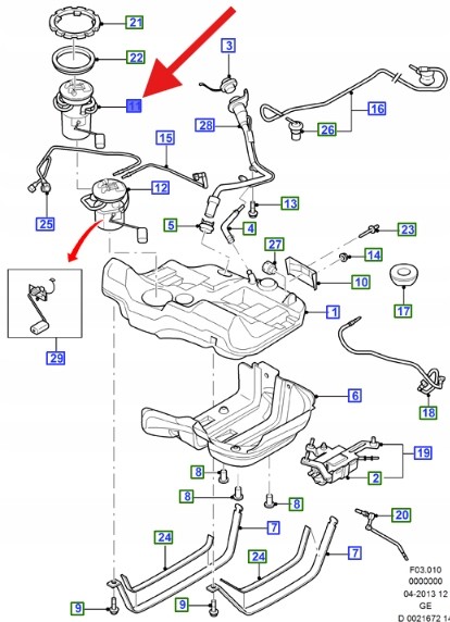 Ford OE ДАТЧИК РІВНЯ ПАЛИВА 2.0 TDCI FORD MONDEO 2000- OE 1360593 _ 1S71-9275-AC