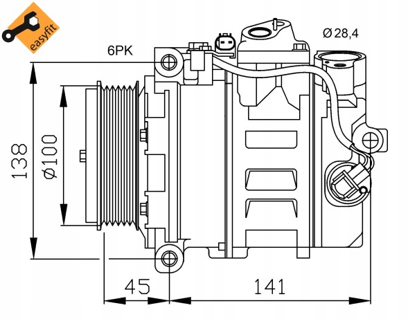 NRF 32256 Nrf компресор кондиціонера mercedes w203/w211 7seu17c