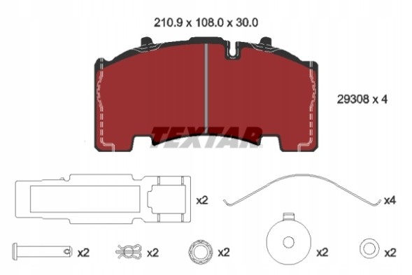 Textar 2930801 Textar гальмівні колодки задні 2930801