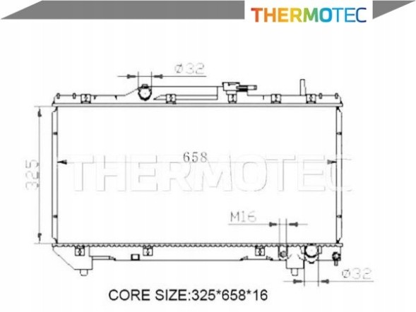 Thermotec PRO/D72003TT THE Охолоджувач двигуна toyota carina e 2.0 04.92-09.97 + асистент зіткнення #34
