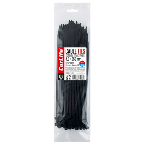 BL4 8x250 CARLIFE Хомути пластикові Carlife чорні 4 8x250 100шт