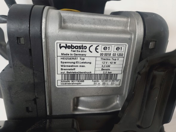 Webasto 000018031232 КОМПЛЕКТАЦІЯ WEBASTO THERMO TOP V HEATING - VW