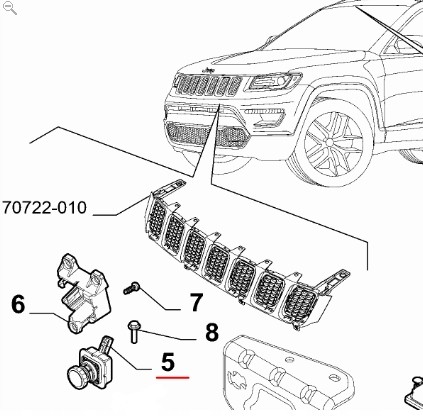 Jeep OE ПЕРЕДНЯ КАМЕРА JEEP COMPASS MOPAR OE 52192705