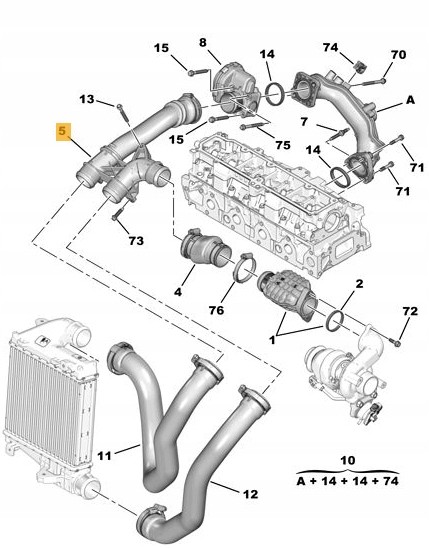 Citroen OE 9678562180 1.6 E-HDI ТРУБКА ШНУР ПОВІТРЯНИЙ ШЛАНГ 1.6 E-HDI CITROEN PEUGEOT 9678562180