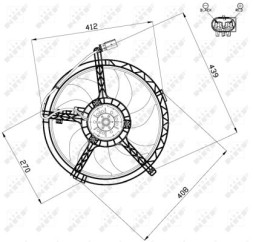 V-maxzone Part VIC-227604 Вентилятор охолодження двигуна NRF для MINI (R56), (R57), (R58), (R59)