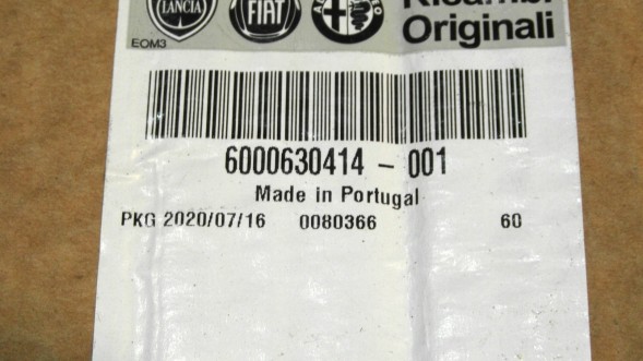 Fiat OE 6000630414 Клапан EGR, охолоджувач Fiat 500 Panda Mild Hybrid OE