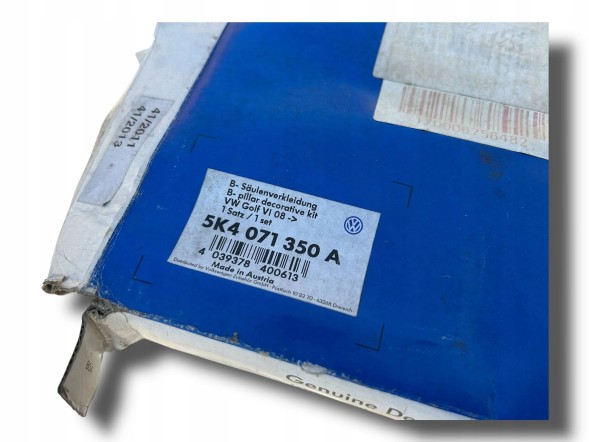 Volkswagen OE ГОЛЬФ VI КАРБОНОВІ ПЛАНКИ ДЛЯ ДВЕРНОЇ СТІЙКИ 5K4071350A ORG $J