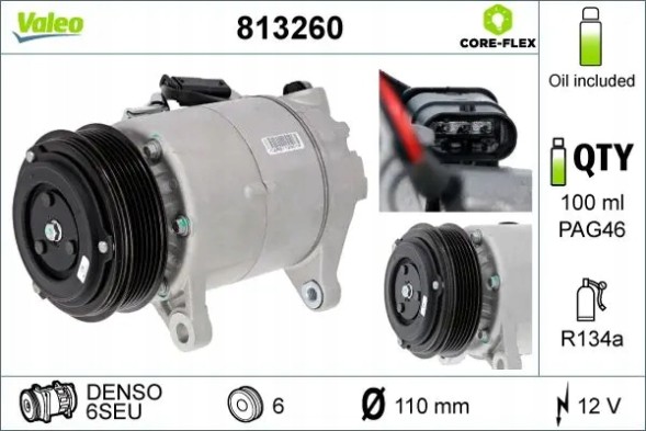 Valeo 813260 Компресор компресора кондиціонера 813260 valeo bmw