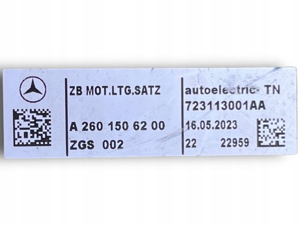 Mercedes-Benz OE ЖГУТ ПРОВОДІВ ДВИГУНА Mercedes-Benz A2601506200