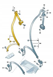 Volkswagen OE РЕМІНЬ БЕЗПЕКИ, ЛІВИЙ, ЗАДНІЙ, 6Q0857805HCP, VW POLO 2002р.