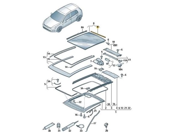Volkswagen OE Ущільнювач люка задній 5G6877297A SEAT LEON III VW GOLF VII HB OE ASO
