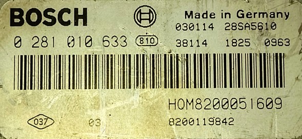 Renault OE 0281010633 8200051609 8200119842 BEZ IMMO przygotowany w SDK Блок керування двигуном 0281010633 8200051609 БЕЗ IMMO