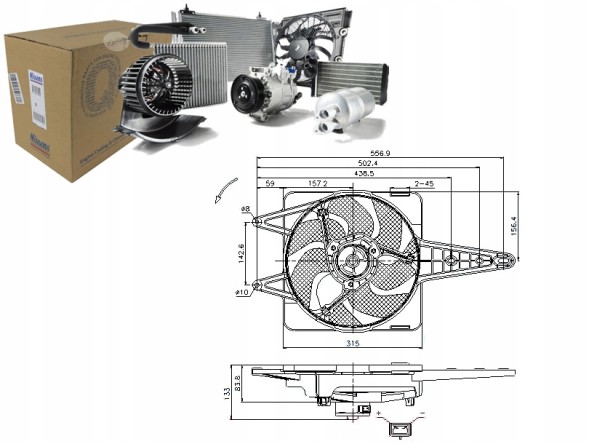 Nissens NIS85341(iMOTO) Вентилятор радіатора (з корпусом) fiat marea 1.6/1 + набір водія #37