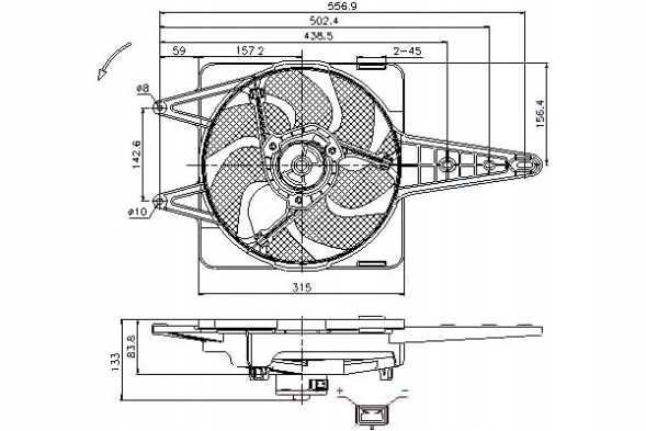 Nissens NIS85341(iMOTO) Вентилятор радіатора (з корпусом) fiat marea 1.6/1 + набір водія #37
